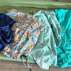 Floral and Solid Color women’s dress bundle set of 4